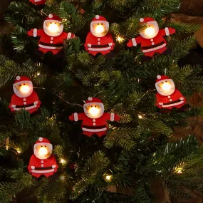 10 Santa String Warm White Berry Lights