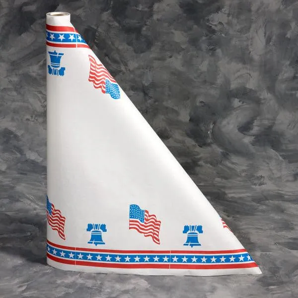 100 foot Patriotic Paper Table Cover