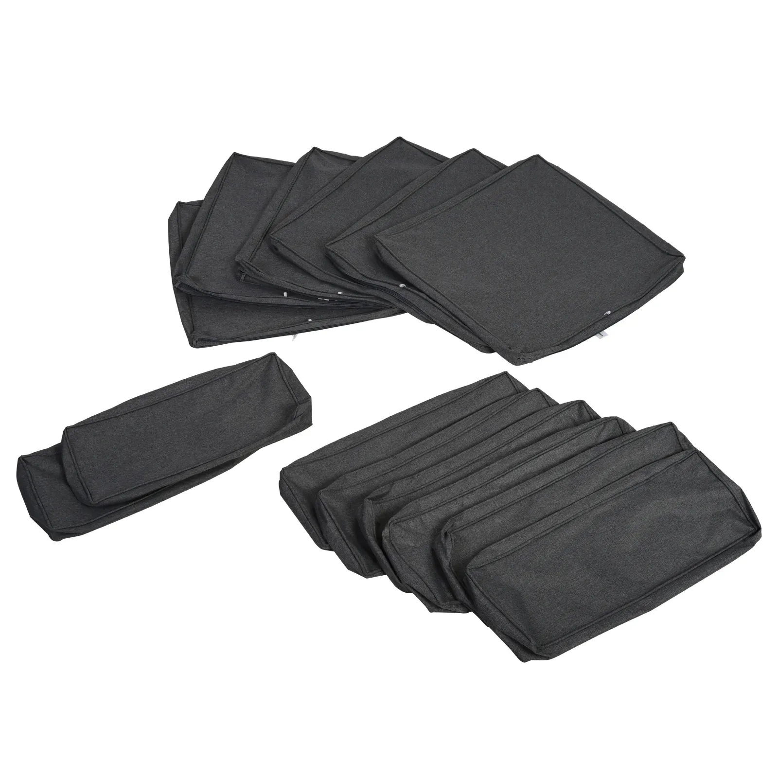 14pc Patio Rattan Sofa Set Cushion Cover - Grey
