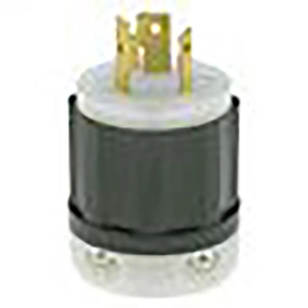 2621 Leviton Locking Plug, 30 Amp, 250 Volt, Industrial Grade - Black & White