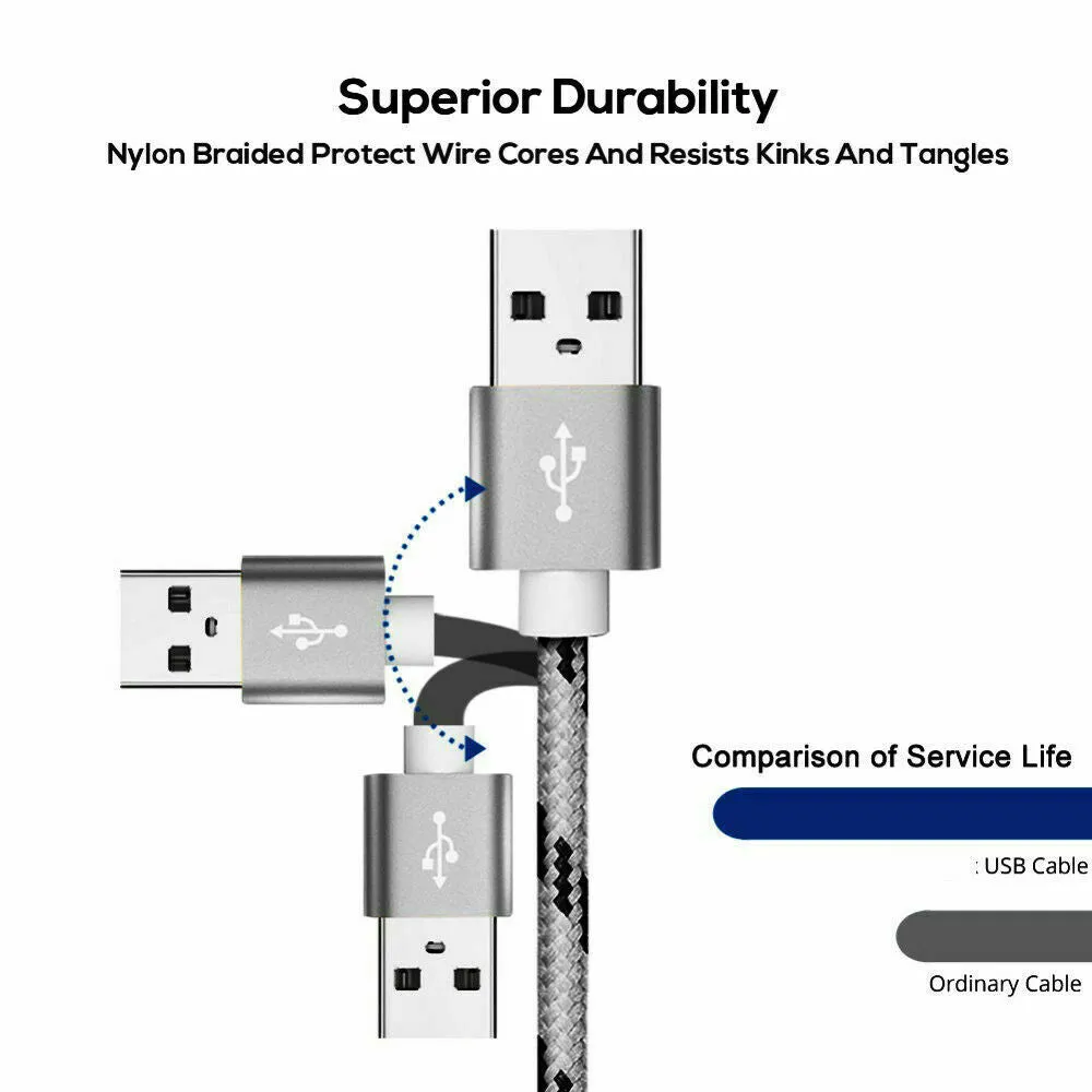 2M Gold Fast Charging Lightning Data Sync Charger Cable Cord For iPhone