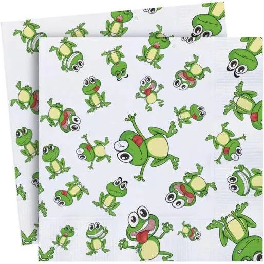 3 Ply Passover Luncheon Paper Party Napkins Pesach Frogs Set of 20 6.5" x 6.5"