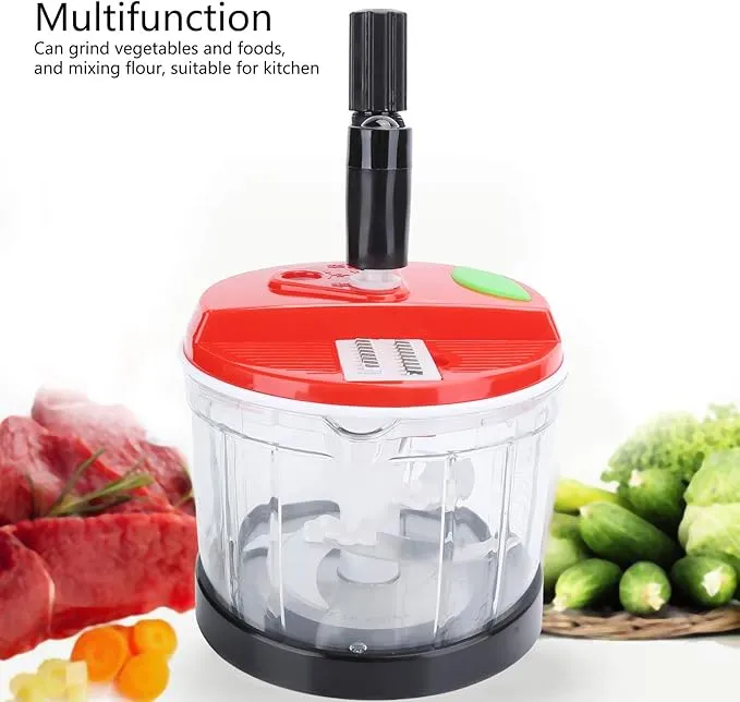 3.5L Powerful Manual Stainless Steel Food Chopper Processor with grater and lemon squeezer