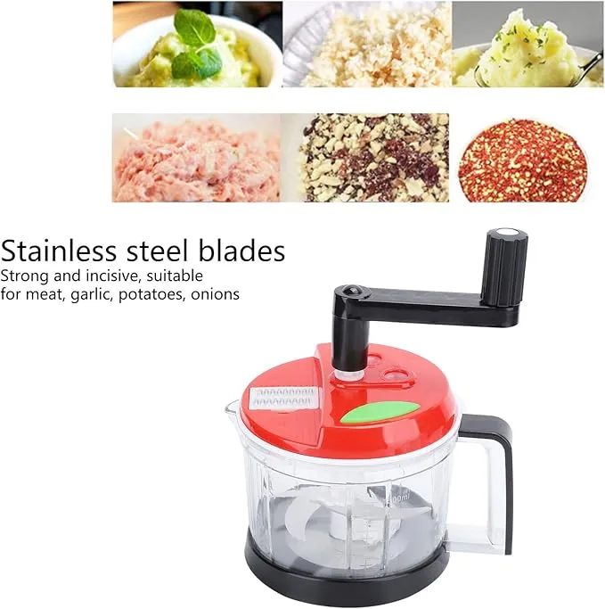 3.5L Powerful Manual Stainless Steel Food Chopper Processor with grater and lemon squeezer
