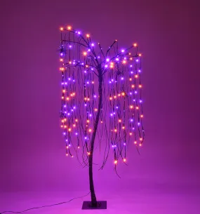 4' Halloween Willow Tree Purple and Orange LEDs
