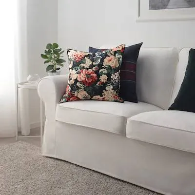 4 x Cushion cover, black/multicolour