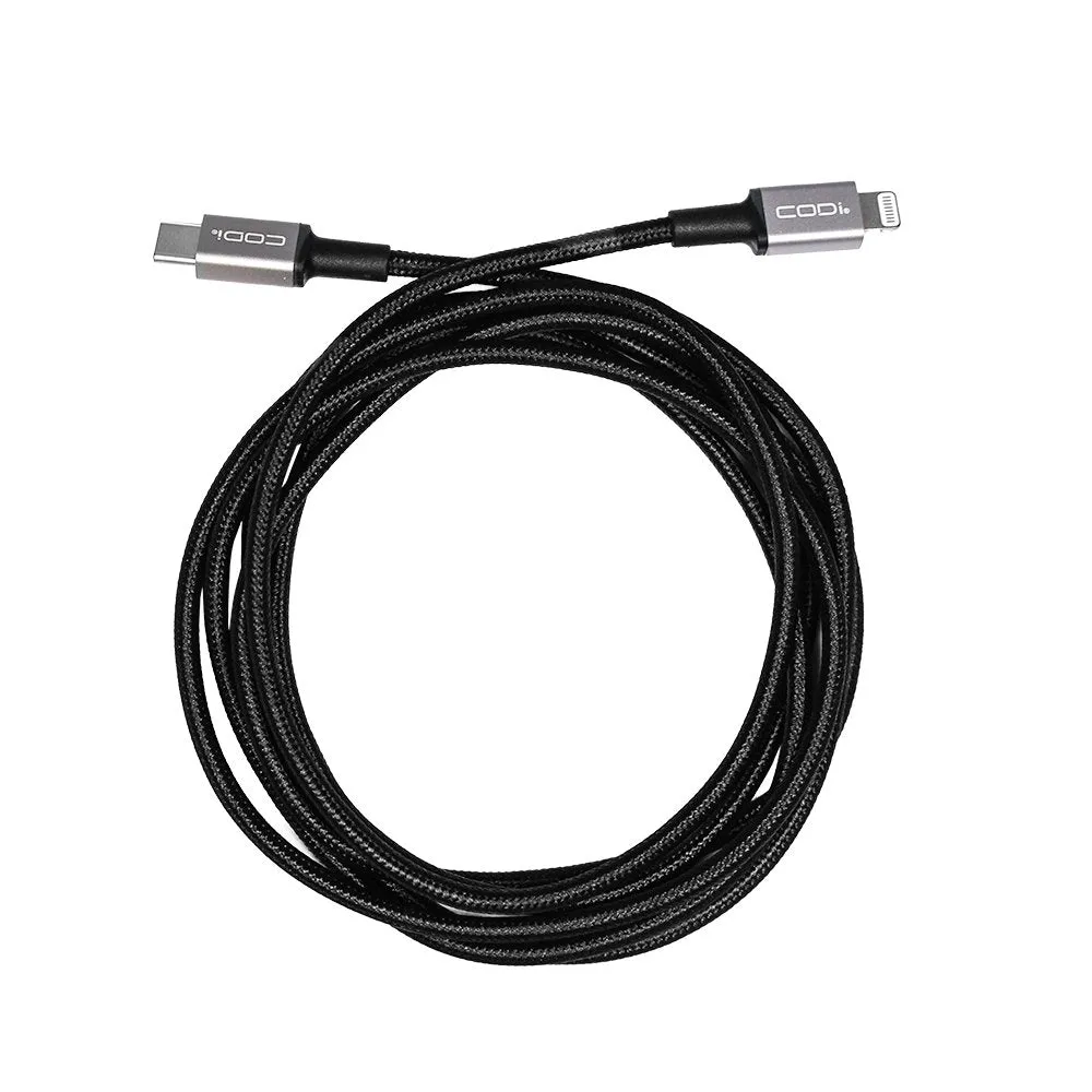 6ft Braided Nylon USB-C to MFI Lightning Charge & Sync Cable