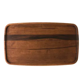 Acacia Wood Tray Rectangle 58x34cm Dark Brown