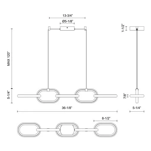 Airen 5 Light Pendant
