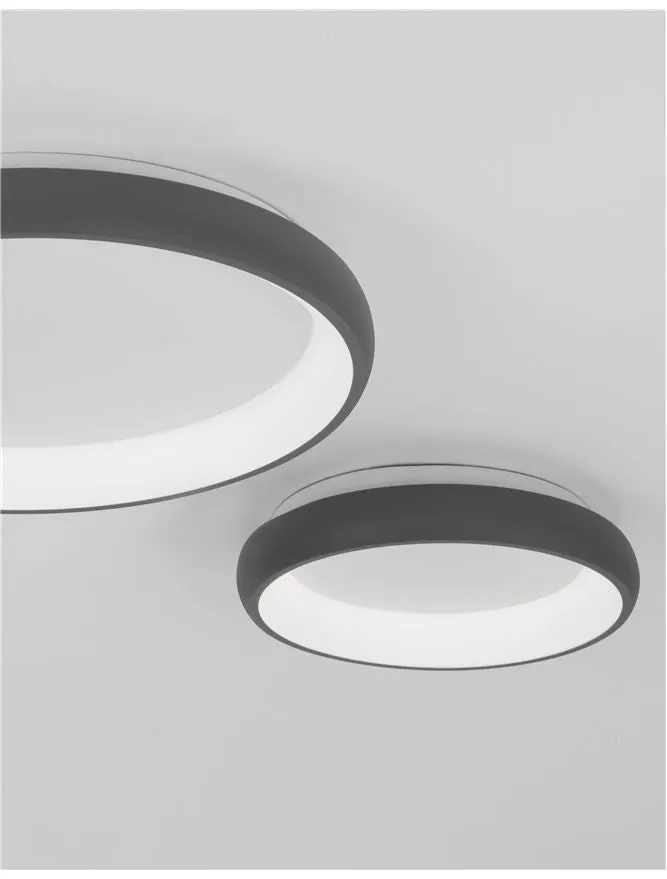 ALB Sandy Grey Aluminium & Acrylic Dimmable Inner Light Ring Flush Medium - ID 10385