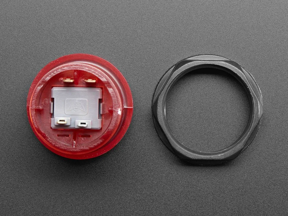 Arcade Button with LED - 30mm Translucent Red