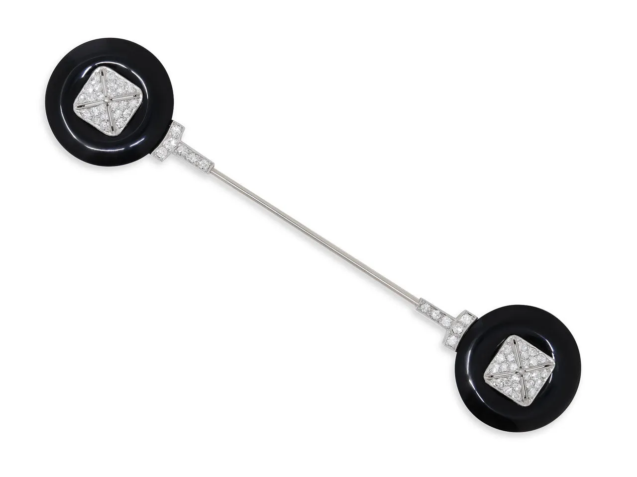 Art Deco Diamond Jabot Pin in Platinum