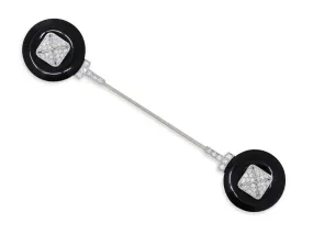 Art Deco Diamond Jabot Pin in Platinum