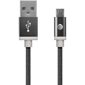 AT&T MC05-BLK Braided USB to Micro USB Charge & Sync Cable, 5ft (Black)