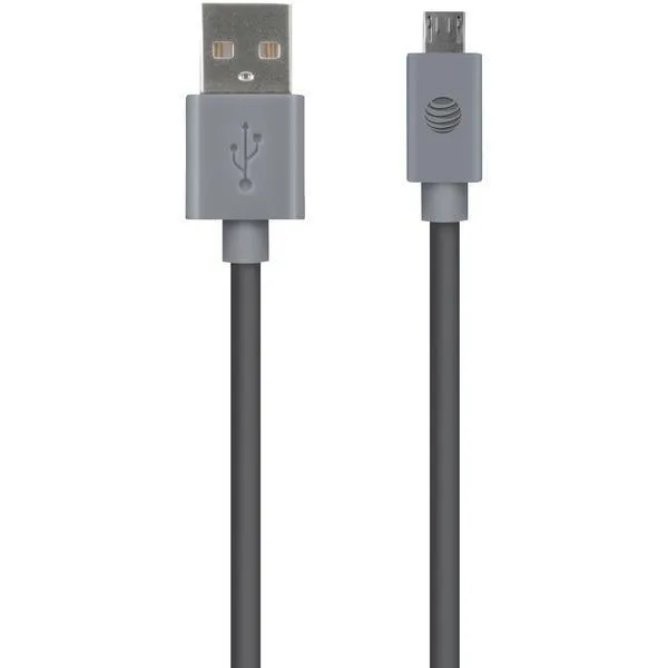 AT&T MC10-GRY USB to Micro USB Charge & Sync Cable, 10ft (Gray)