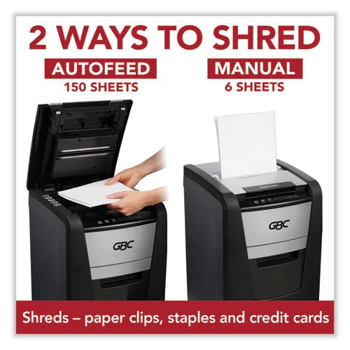 Autofeed  150x Micro-cut Home Office Shredder, 150 Auto/8 Manual Sheet Capacity