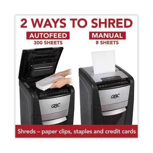 Autofeed  300m Micro-cut Office Shredder, 300 Auto/8 Manual Sheet Capacity