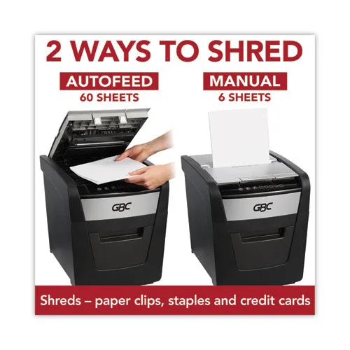 Autofeed  60x Super Cross-cut Home Shredder, 60 Auto/6 Manual Sheet Capacity