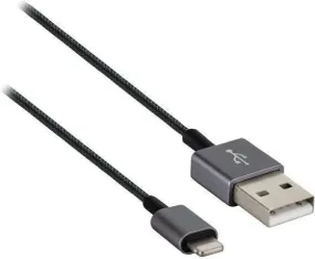 AXXESS MOBILITY AXM-I5USBMTB Lightning to USB Charging & Data Cable with Metal Ends, 1m (Black)