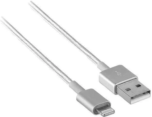 AXXESS MOBILITY AXM-I5USBMTS Lightning to USB Charging & Data Cable with Metal Ends, 1m (Silver)