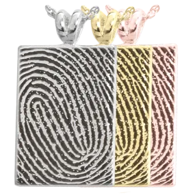 B&B Fingerprint Rectangular Pendant