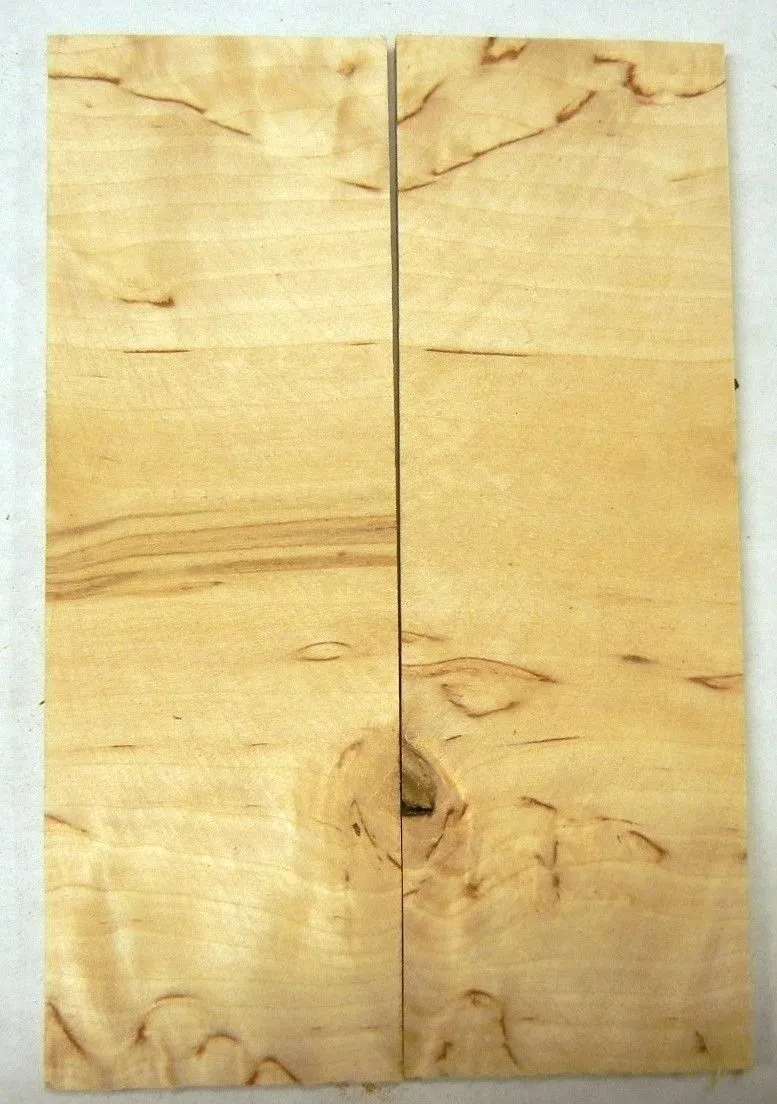 Birch Masur Cross Cut (2 pc) Knife Scales 3/16" x 1 1/2" x 5" - 1291