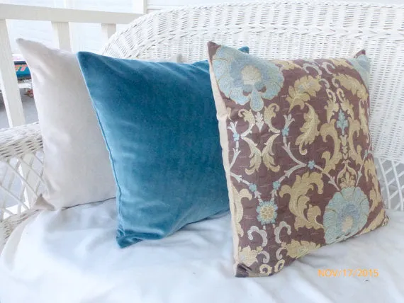 Blue Velvet pillow cover, velvet pillow