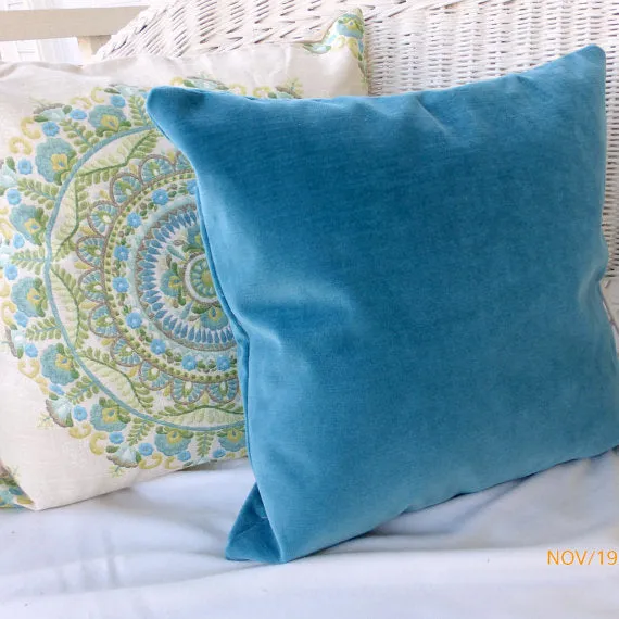 Blue Velvet pillow cover, velvet pillow