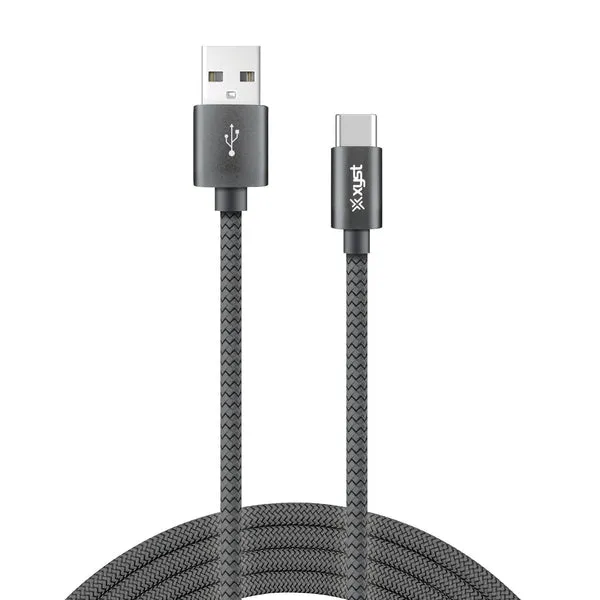 Charge and Sync USB to USB-C(R) Braided Cable, 10 Ft. (Black)