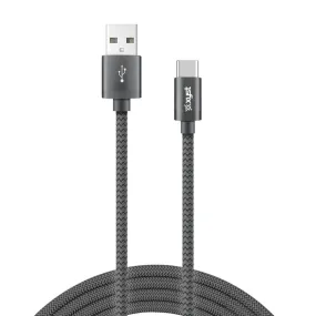 Charge and Sync USB to USB-C(R) Braided Cable, 10 Ft. (Black)