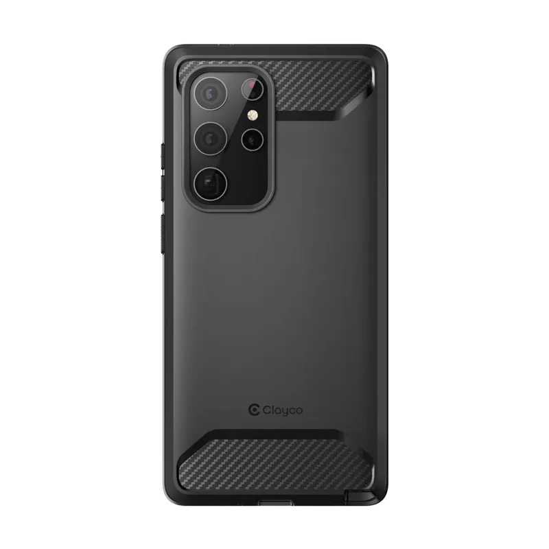 Clayco Samsung Galaxy S22 Ultra Xenon Full-Body Rugged Case with Screen Protector-Black