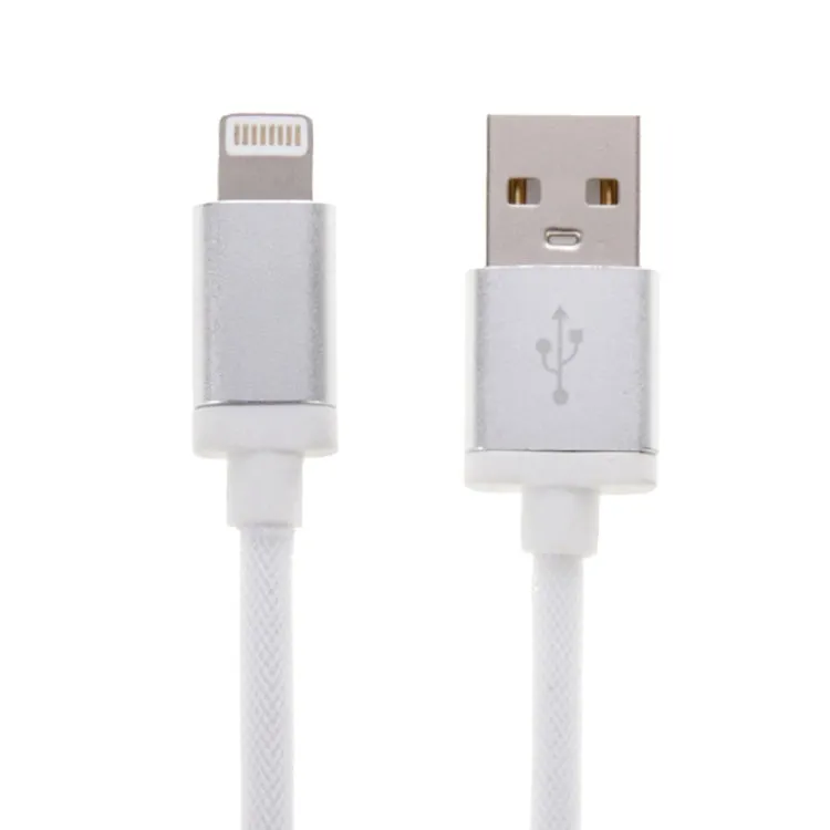 Compact 25cm 8 Pin to USB Metal Head Data/Charger Cable
