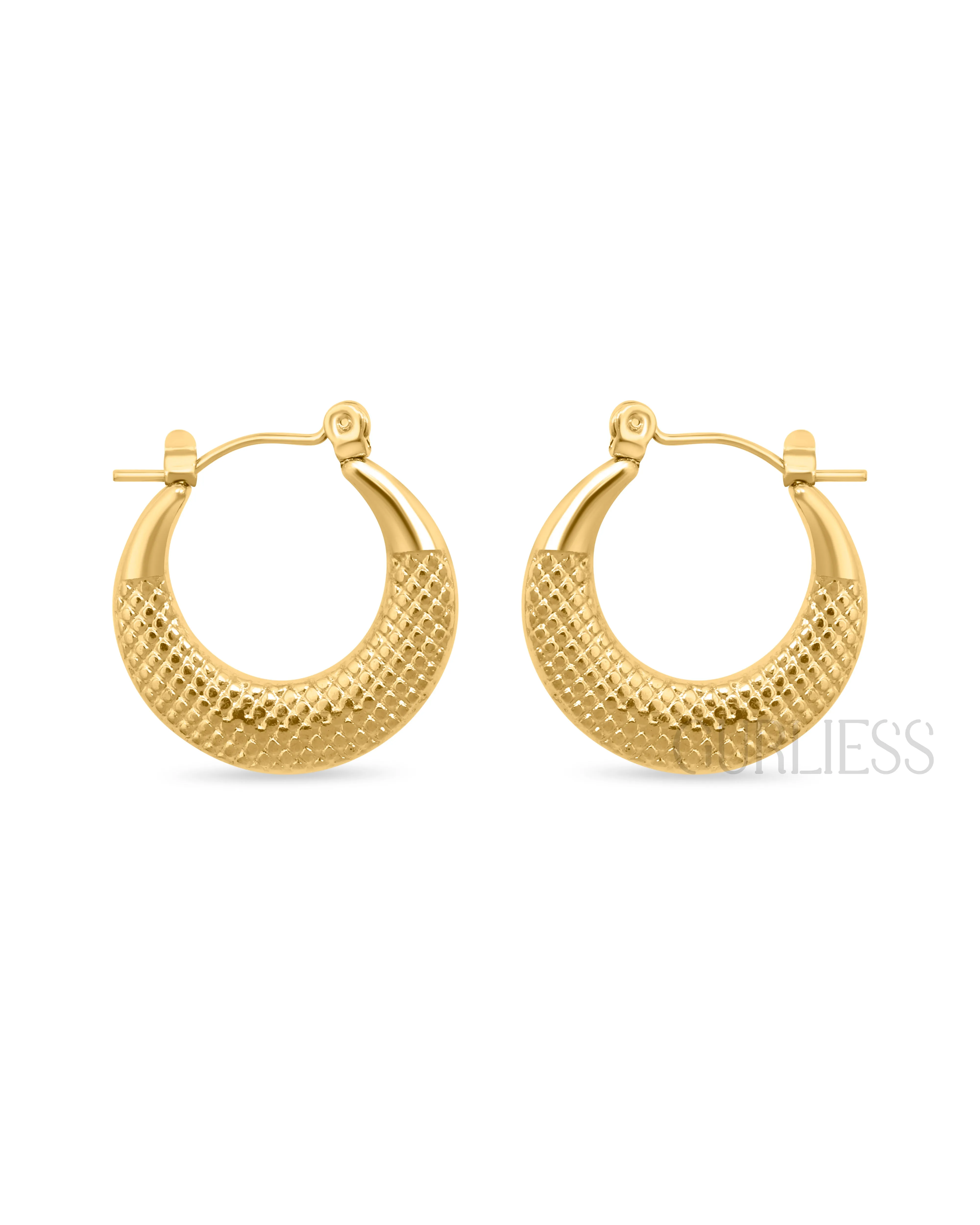 Cross Cut Hoops Earrings