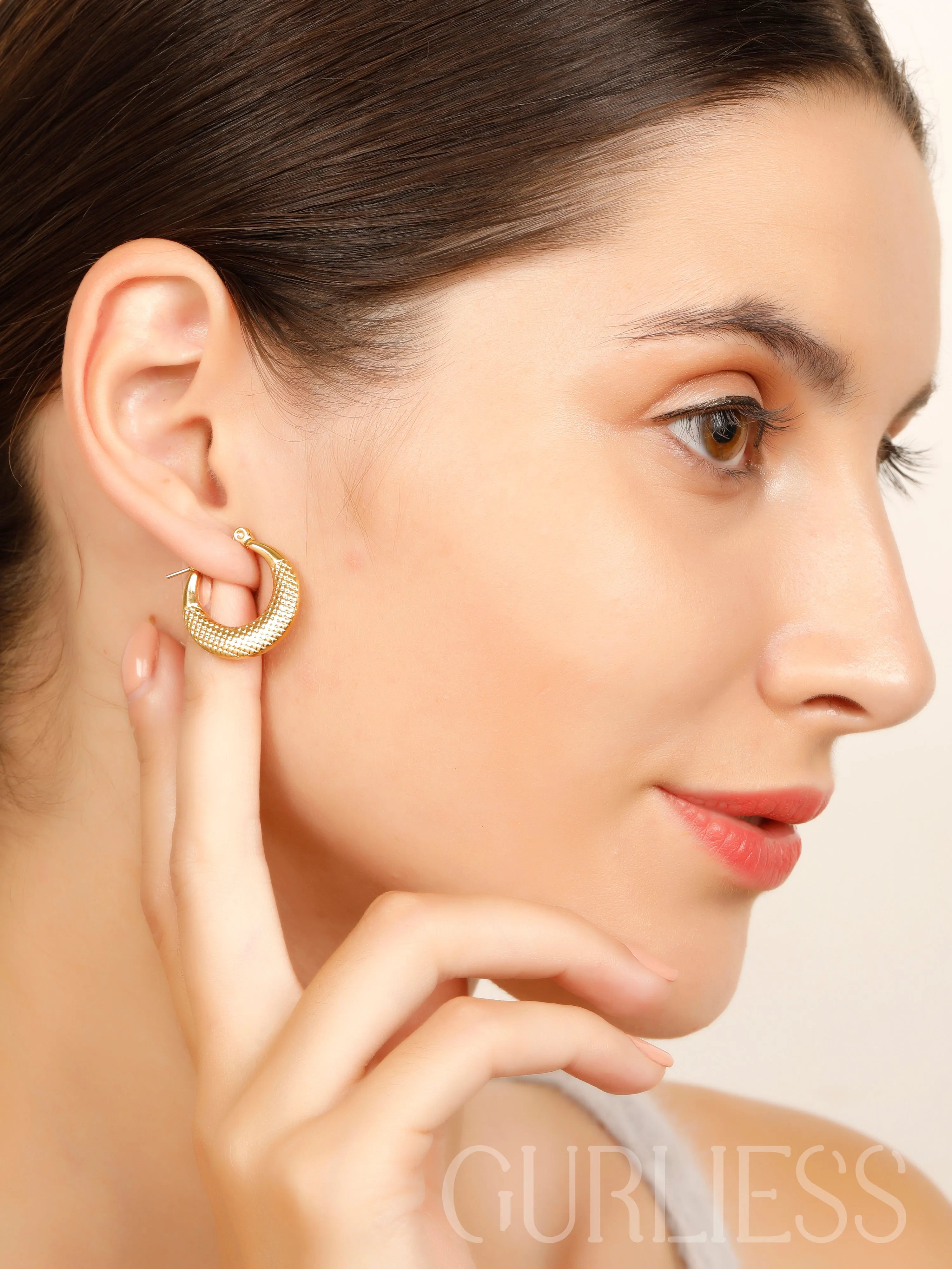 Cross Cut Hoops Earrings