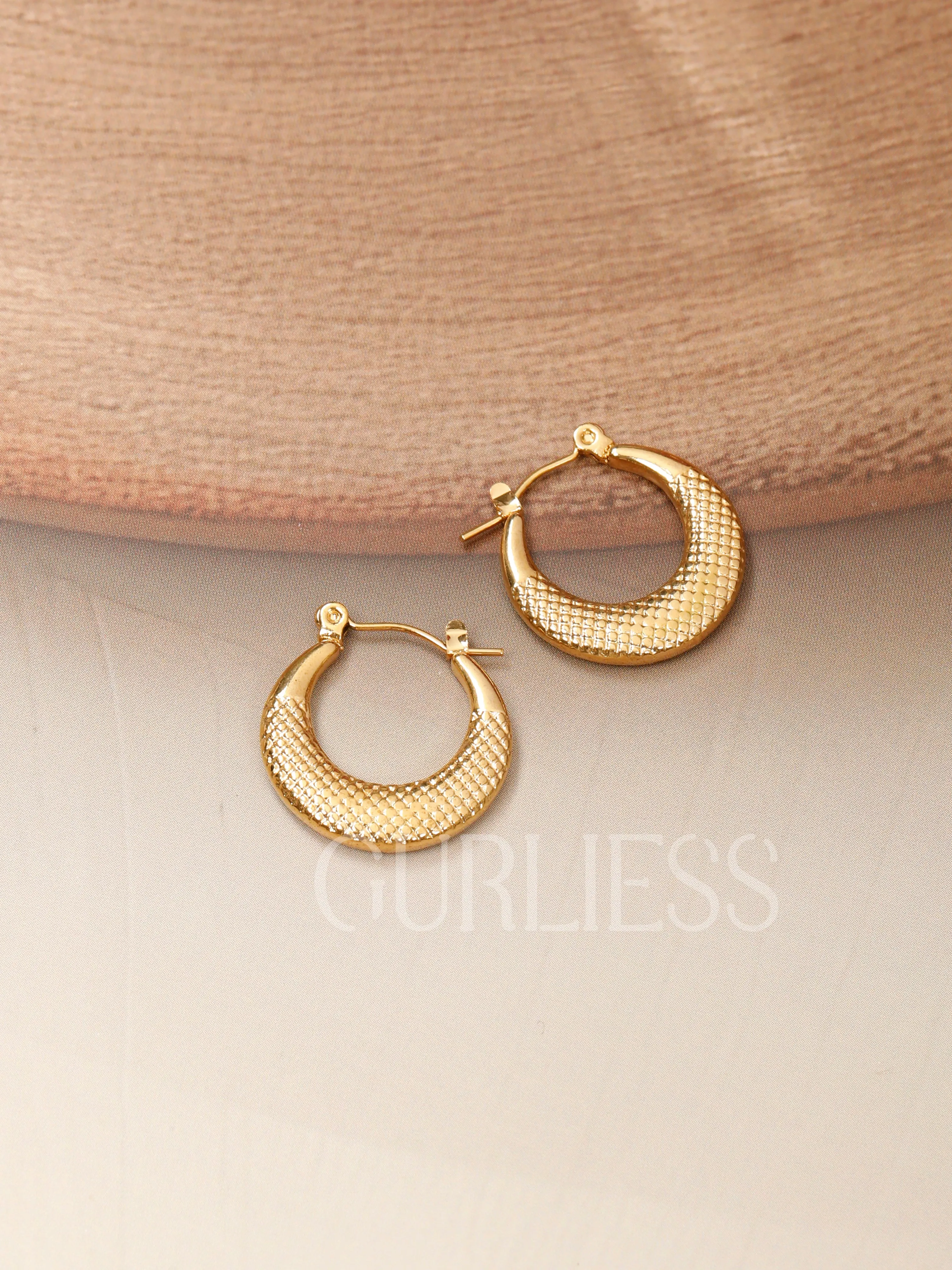 Cross Cut Hoops Earrings