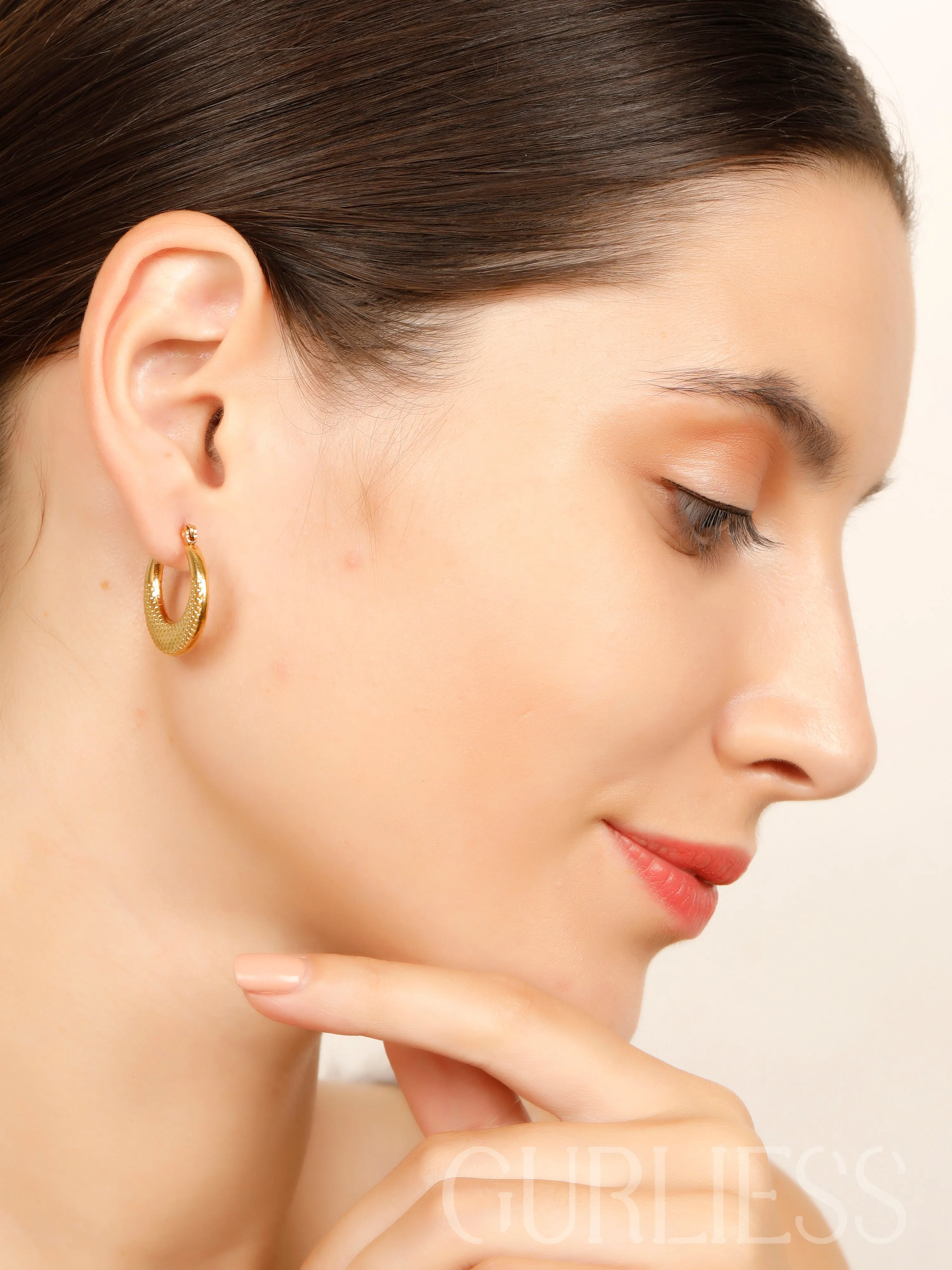 Cross Cut Hoops Earrings