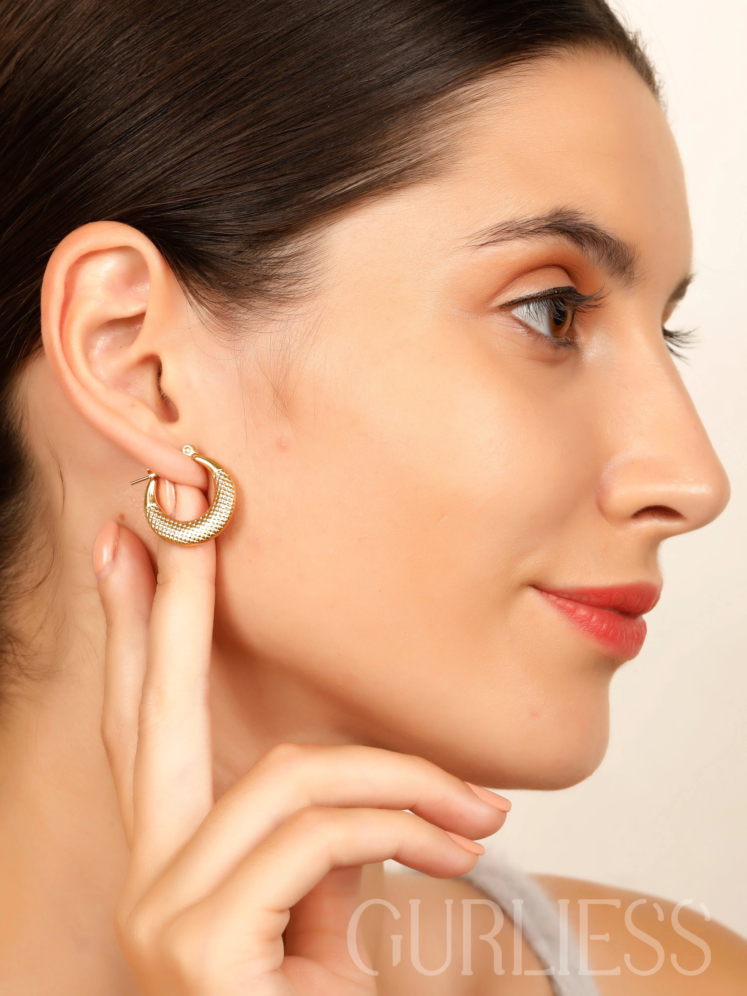 Cross Cut Hoops Earrings
