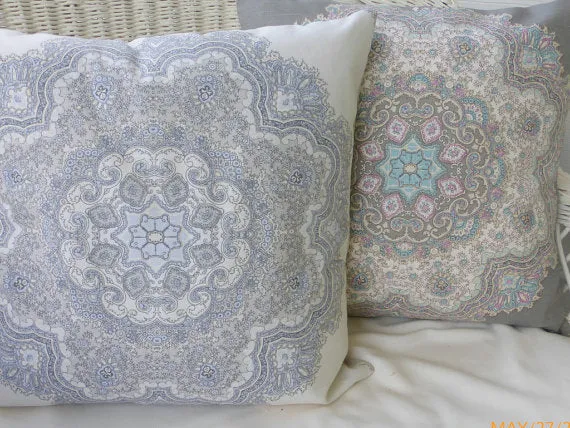 Designer Fabric throw pillow Cover, Home Accent fabric, Ronnie Gold Medallion Design