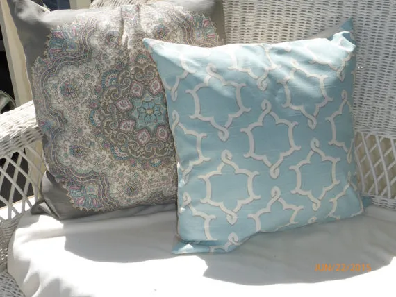 Designer Fabric throw pillow Cover, Home Accent fabric, Ronnie Gold Medallion Design