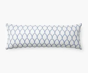 Embroidered Lumbar Pillow Cover - Laurel Blue