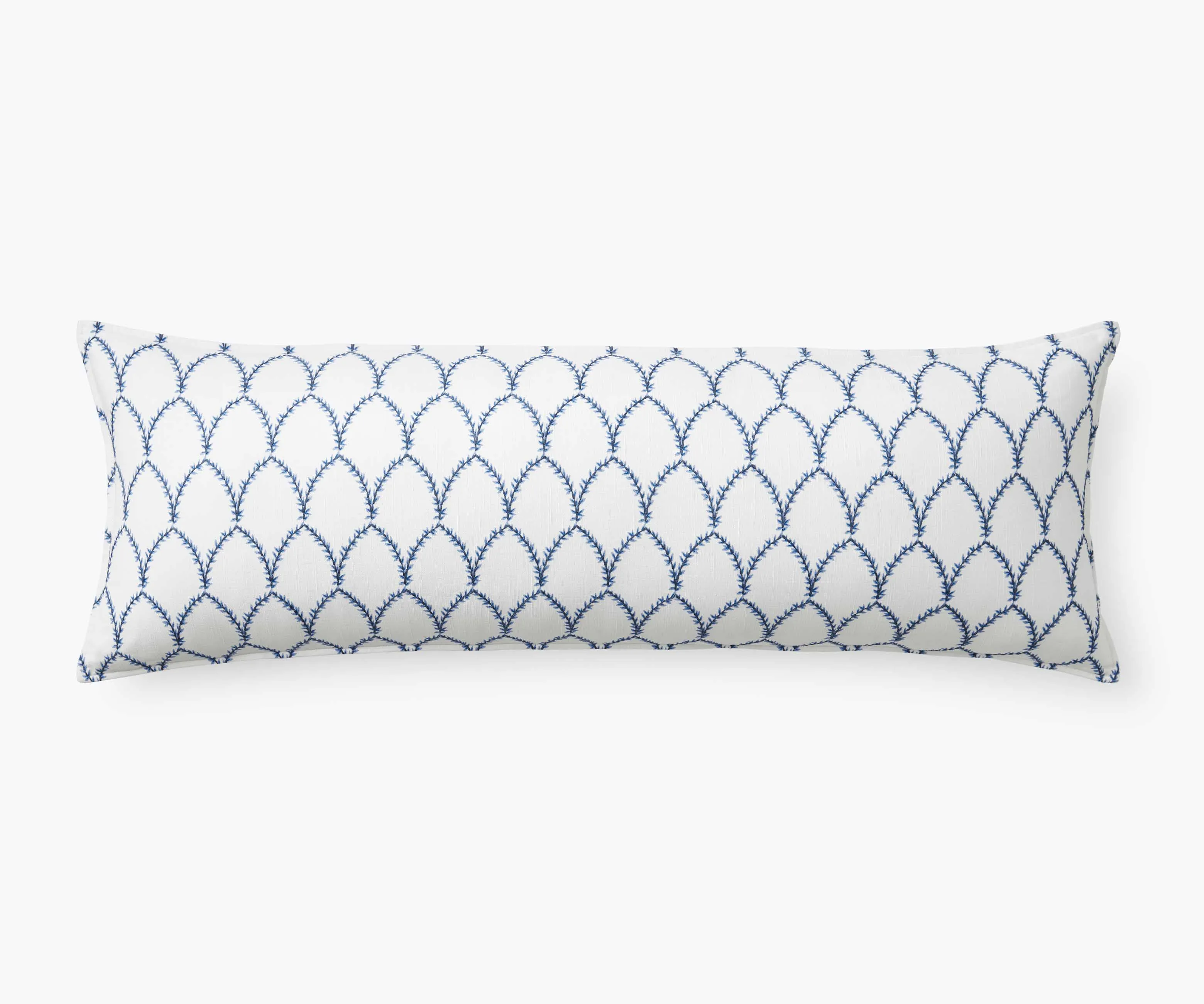 Embroidered Lumbar Pillow Cover - Laurel Blue