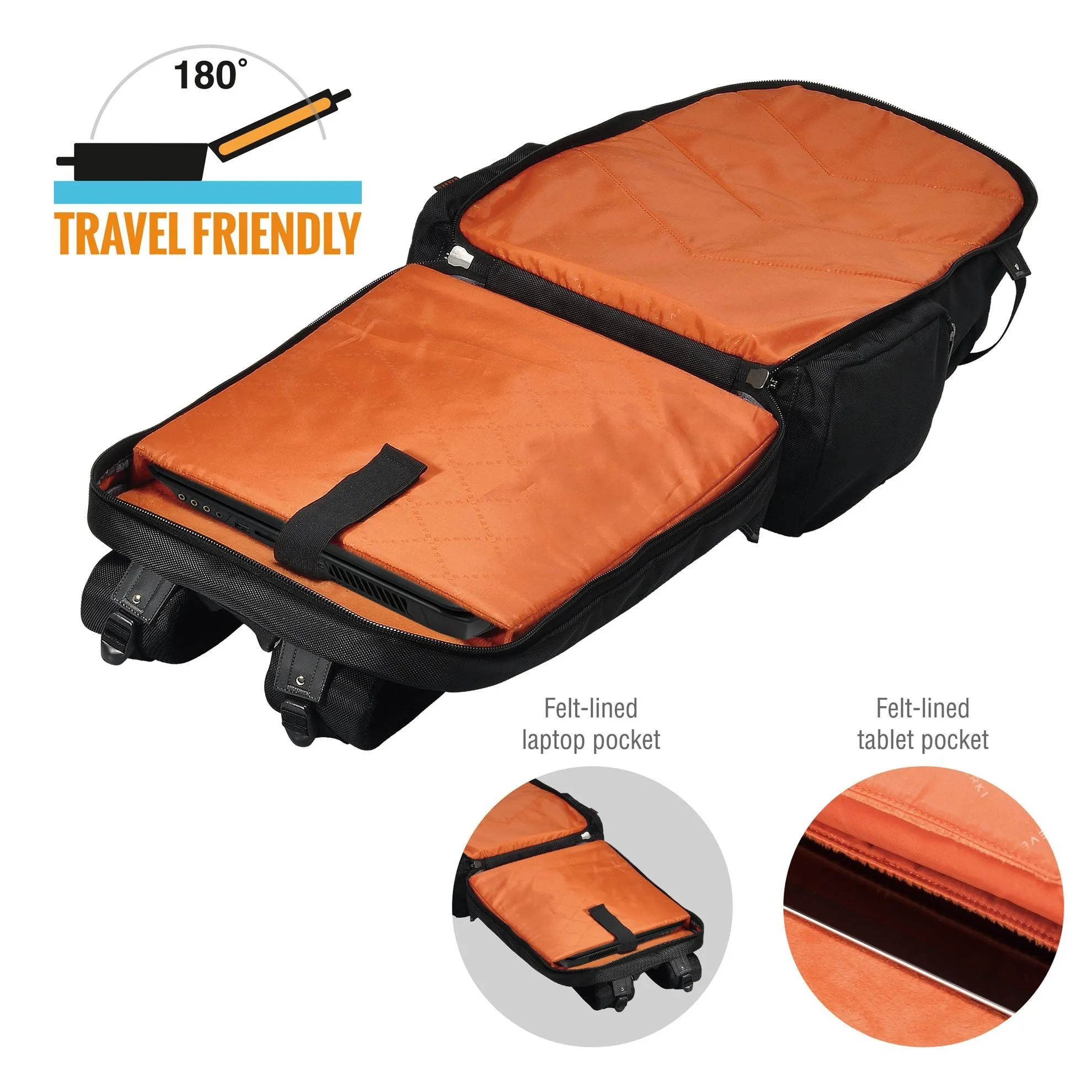 Everki Titan 18.4", Business Travel Friendly Laptop Backpack, Checkpoint Friendly, with Water Resistant Weather Cover, Spacious Organized Compartments