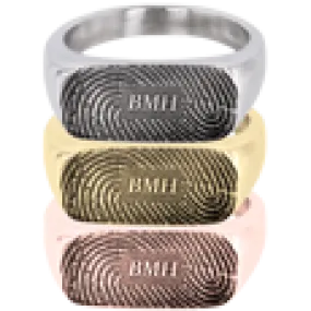Forge Rectangle Ring Fingerprint Jewelry
