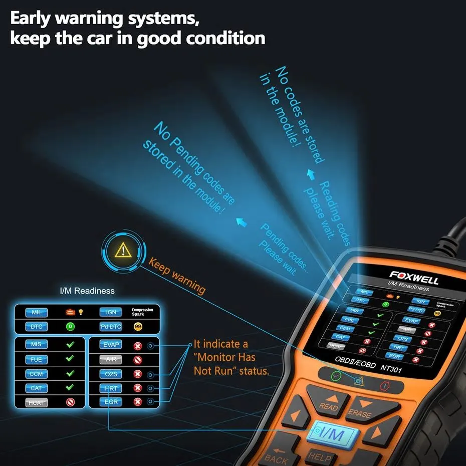 Foxwell NT301 OBD OBD2 Scanner Car Engine Diagnostic Code Reader