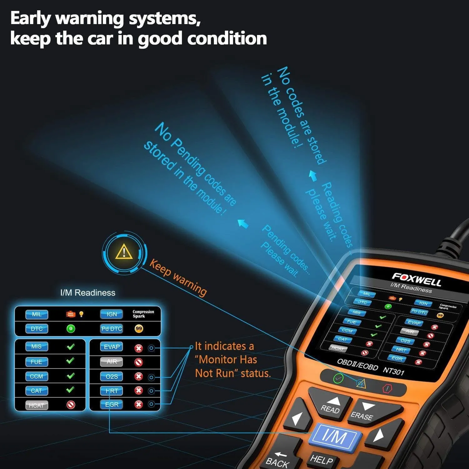 FOXWELL NT301 OBD2 Scanner Professional Enhanced OBDII Diagnostic Code Reader