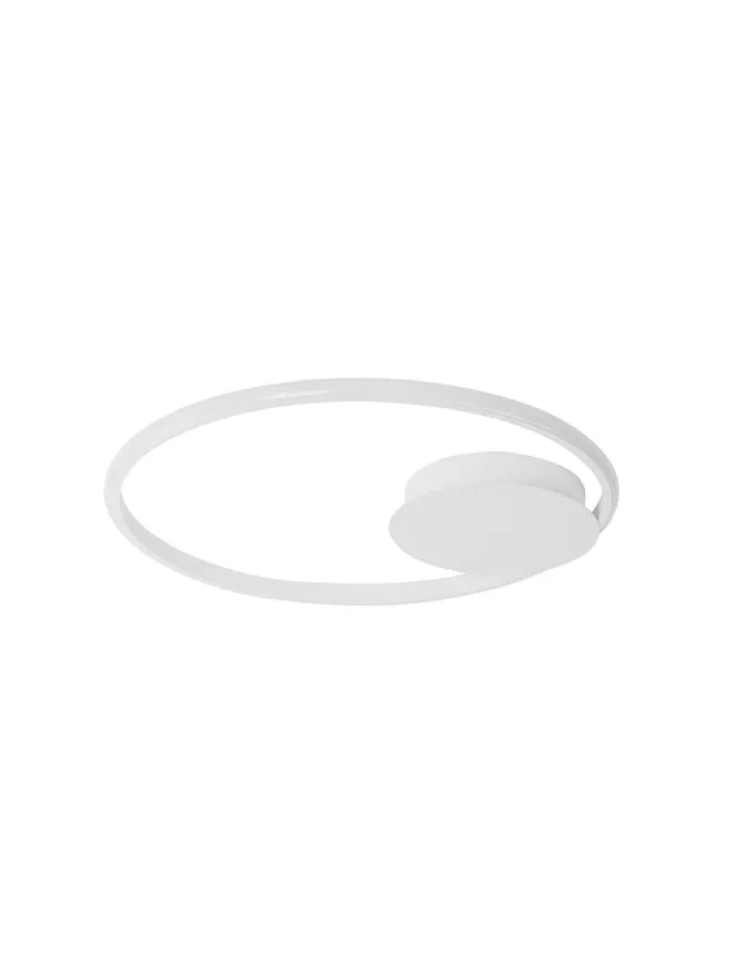 FUL Single Halo Dimmable Ceiling Light In Sandy White Aluminium & Acrylic - ID 10326