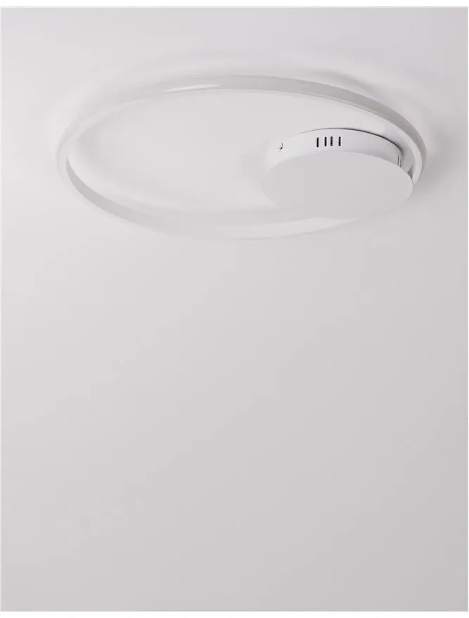 FUL Single Halo Dimmable Ceiling Light In Sandy White Aluminium & Acrylic - ID 10326
