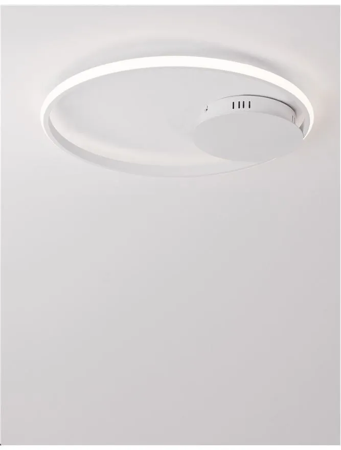 FUL Single Halo Dimmable Ceiling Light In Sandy White Aluminium & Acrylic - ID 10326