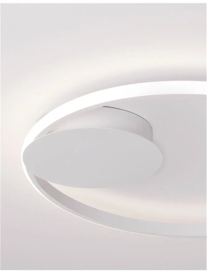 FUL Single Halo Dimmable Ceiling Light In Sandy White Aluminium & Acrylic - ID 10326