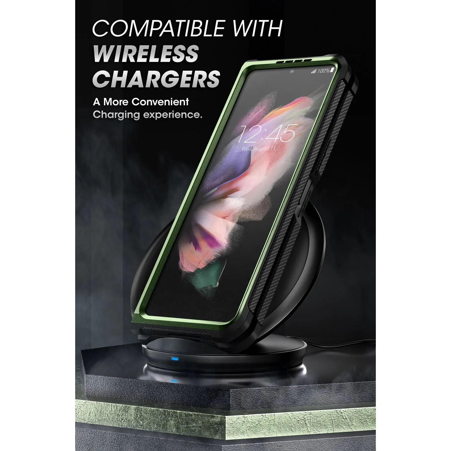 Galaxy Z Fold3 Unicorn Beetle Kickstand Case with Screen Protector-Dark Green